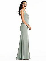 Side View Thumbnail - Willow Green Bella Bridesmaids Dress BB138