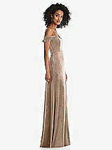 Alt View 1 Thumbnail - Topaz Off-the-Shoulder Flounce Sleeve Velvet Maxi Dress