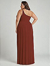 Alt View 2 Thumbnail - Auburn Moon One-Shoulder Chiffon Maxi Dress with Shirred Front Slit