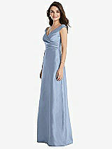 Side View Thumbnail - Cloudy Off-the-Shoulder Draped Wrap Maxi Dress with Pockets