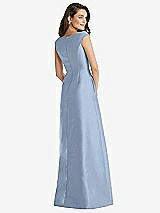 Rear View Thumbnail - Cloudy Off-the-Shoulder Draped Wrap Maxi Dress with Pockets