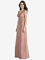 Side View Thumbnail - Neu Nude Off-the-Shoulder Draped Wrap Maxi Dress with Pockets