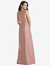 Rear View Thumbnail - Neu Nude Off-the-Shoulder Draped Wrap Maxi Dress with Pockets