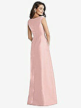 Rear View Thumbnail - Rose Quartz Off-the-Shoulder Draped Wrap Maxi Dress with Pockets