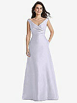 Front View Thumbnail - Silver Dove Off-the-Shoulder Draped Wrap Maxi Dress with Pockets