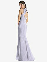 Rear View Thumbnail - Silver Dove Jewel Neck Bowed Open-Back Trumpet Dress with Front Slit