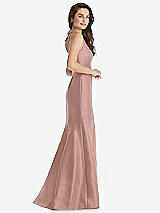 Side View Thumbnail - Neu Nude Jewel Neck Bowed Open-Back Trumpet Dress 