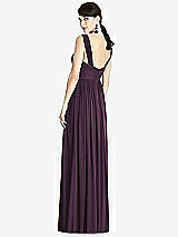 Rear View Thumbnail - Aubergine & Light Nude Illusion Plunge Neck Shirred Maxi Dress