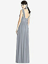 Rear View Thumbnail - Platinum & Light Nude Illusion Plunge Neck Shirred Maxi Dress