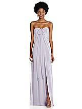 Alt View 3 Thumbnail - Moondance Draped Chiffon Grecian Column Gown with Convertible Straps