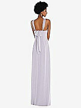 Rear View Thumbnail - Moondance Draped Chiffon Grecian Column Gown with Convertible Straps