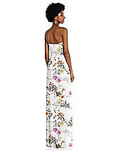 Alt View 4 Thumbnail - Butterfly Botanica Ivory Draped Chiffon Grecian Column Gown with Convertible Straps