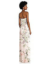 Alt View 4 Thumbnail - Blush Garden Draped Chiffon Grecian Column Gown with Convertible Straps