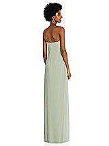 Alt View 4 Thumbnail - Celadon Draped Chiffon Grecian Column Gown with Convertible Straps