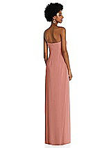 Alt View 4 Thumbnail - Desert Rose Draped Chiffon Grecian Column Gown with Convertible Straps