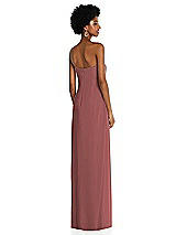 Alt View 4 Thumbnail - English Rose Draped Chiffon Grecian Column Gown with Convertible Straps