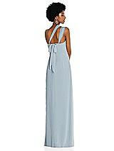 Alt View 2 Thumbnail - Mist Draped Chiffon Grecian Column Gown with Convertible Straps