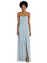 Alt View 3 Thumbnail - Mist Draped Chiffon Grecian Column Gown with Convertible Straps