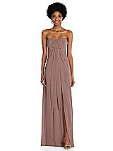 Alt View 3 Thumbnail - Sienna Draped Chiffon Grecian Column Gown with Convertible Straps