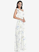 Alt View 2 Thumbnail - Bleu Garden Draped One-Shoulder Maxi Dress with Scarf Bow