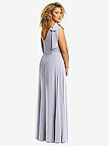 Rear View Thumbnail - Silver Dove Draped One-Shoulder Maxi Dress with Scarf Bow