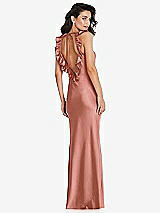 Alt View 2 Thumbnail - Desert Rose Ruffle Trimmed Open-Back Maxi Slip Dress