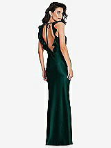 Alt View 2 Thumbnail - Evergreen Ruffle Trimmed Open-Back Maxi Slip Dress