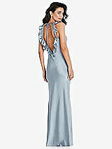 Alt View 2 Thumbnail - Mist Ruffle Trimmed Open-Back Maxi Slip Dress