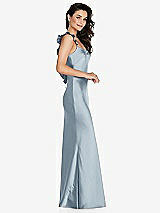 Side View Thumbnail - Mist Ruffle Trimmed Open-Back Maxi Slip Dress