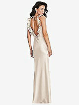 Alt View 2 Thumbnail - Oat Ruffle Trimmed Open-Back Maxi Slip Dress