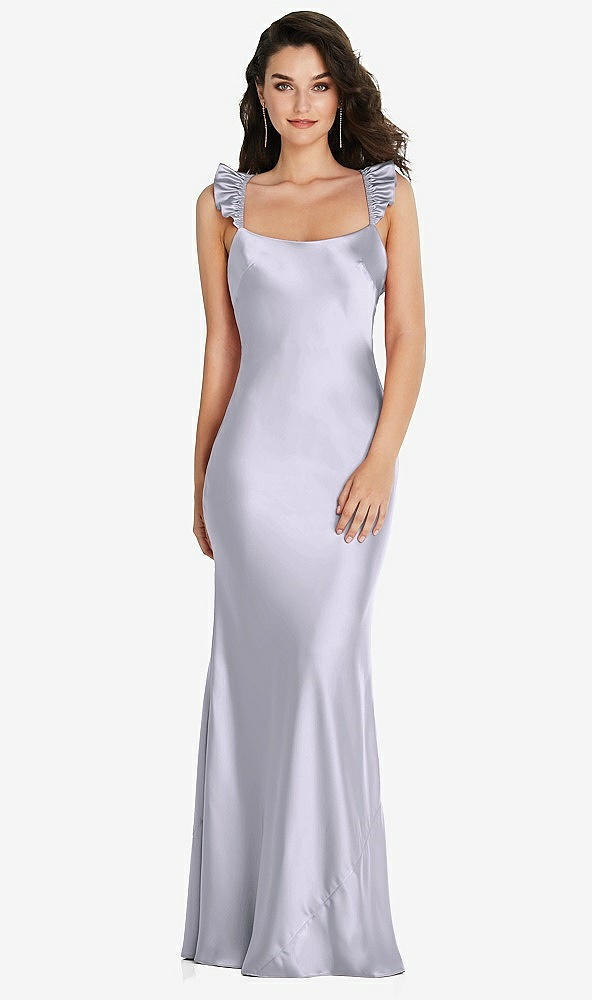 Back View - Silver Dove Ruffle Trimmed Open-Back Maxi Slip Dress