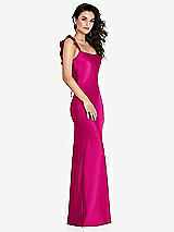 Alt View 1 Thumbnail - Think Pink Ruffle Trimmed Open-Back Maxi Slip Dress