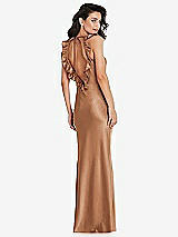 Alt View 2 Thumbnail - Toffee Ruffle Trimmed Open-Back Maxi Slip Dress