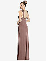 Rear View Thumbnail - Sienna Draped Twist Halter Low-Back Satin Empire Dress