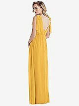 Alt View 2 Thumbnail - NYC Yellow Empire Waist Shirred Skirt Convertible Sash Tie Maxi Dress