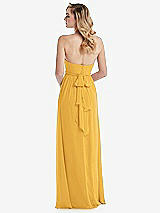 Alt View 7 Thumbnail - NYC Yellow Empire Waist Shirred Skirt Convertible Sash Tie Maxi Dress