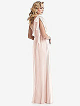 Alt View 4 Thumbnail - Blush Empire Waist Shirred Skirt Convertible Sash Tie Maxi Dress