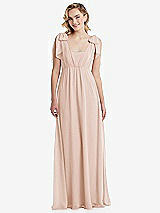 Front View Thumbnail - Cameo Empire Waist Shirred Skirt Convertible Sash Tie Maxi Dress