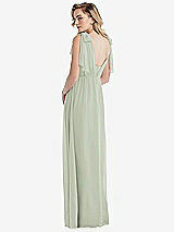 Alt View 2 Thumbnail - Celadon Empire Waist Shirred Skirt Convertible Sash Tie Maxi Dress