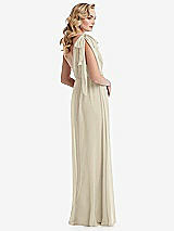 Alt View 4 Thumbnail - Champagne Empire Waist Shirred Skirt Convertible Sash Tie Maxi Dress