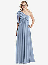 Alt View 3 Thumbnail - Cloudy Empire Waist Shirred Skirt Convertible Sash Tie Maxi Dress