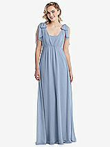 Front View Thumbnail - Cloudy Empire Waist Shirred Skirt Convertible Sash Tie Maxi Dress