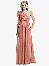 Alt View 3 Thumbnail - Desert Rose Empire Waist Shirred Skirt Convertible Sash Tie Maxi Dress