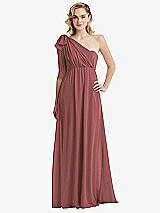 Alt View 3 Thumbnail - English Rose Empire Waist Shirred Skirt Convertible Sash Tie Maxi Dress