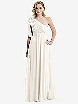 Alt View 3 Thumbnail - Ivory Empire Waist Shirred Skirt Convertible Sash Tie Maxi Dress