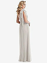 Alt View 4 Thumbnail - Oyster Empire Waist Shirred Skirt Convertible Sash Tie Maxi Dress