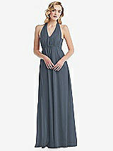 Alt View 5 Thumbnail - Silverstone Empire Waist Shirred Skirt Convertible Sash Tie Maxi Dress