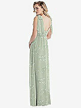 Alt View 2 Thumbnail - Vintage Primrose Sage Empire Waist Shirred Skirt Convertible Sash Tie Maxi Dress