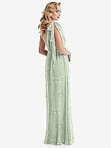 Alt View 4 Thumbnail - Vintage Primrose Sage Empire Waist Shirred Skirt Convertible Sash Tie Maxi Dress