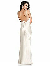 Alt View 1 Thumbnail - Ivory V-Neck Convertible Strap Bias Slip Dress with Front Slit